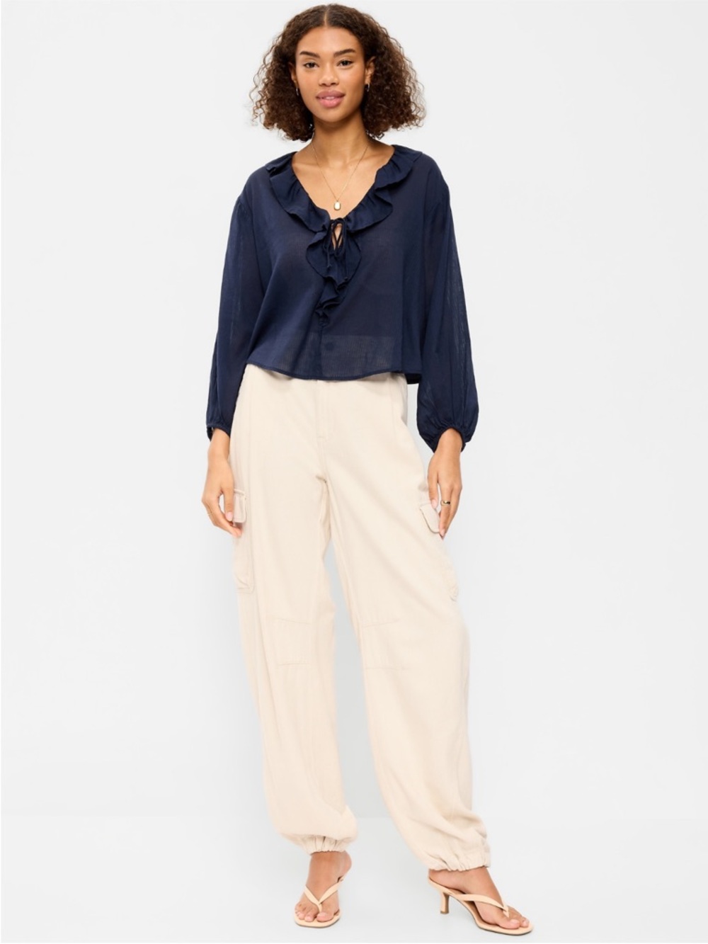 Old Navy Twill Utility Barrel Cargo Pants